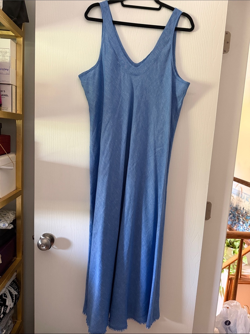 Tommy Bahama Sky Blue V-Neck Sleeveless Maxi Dress